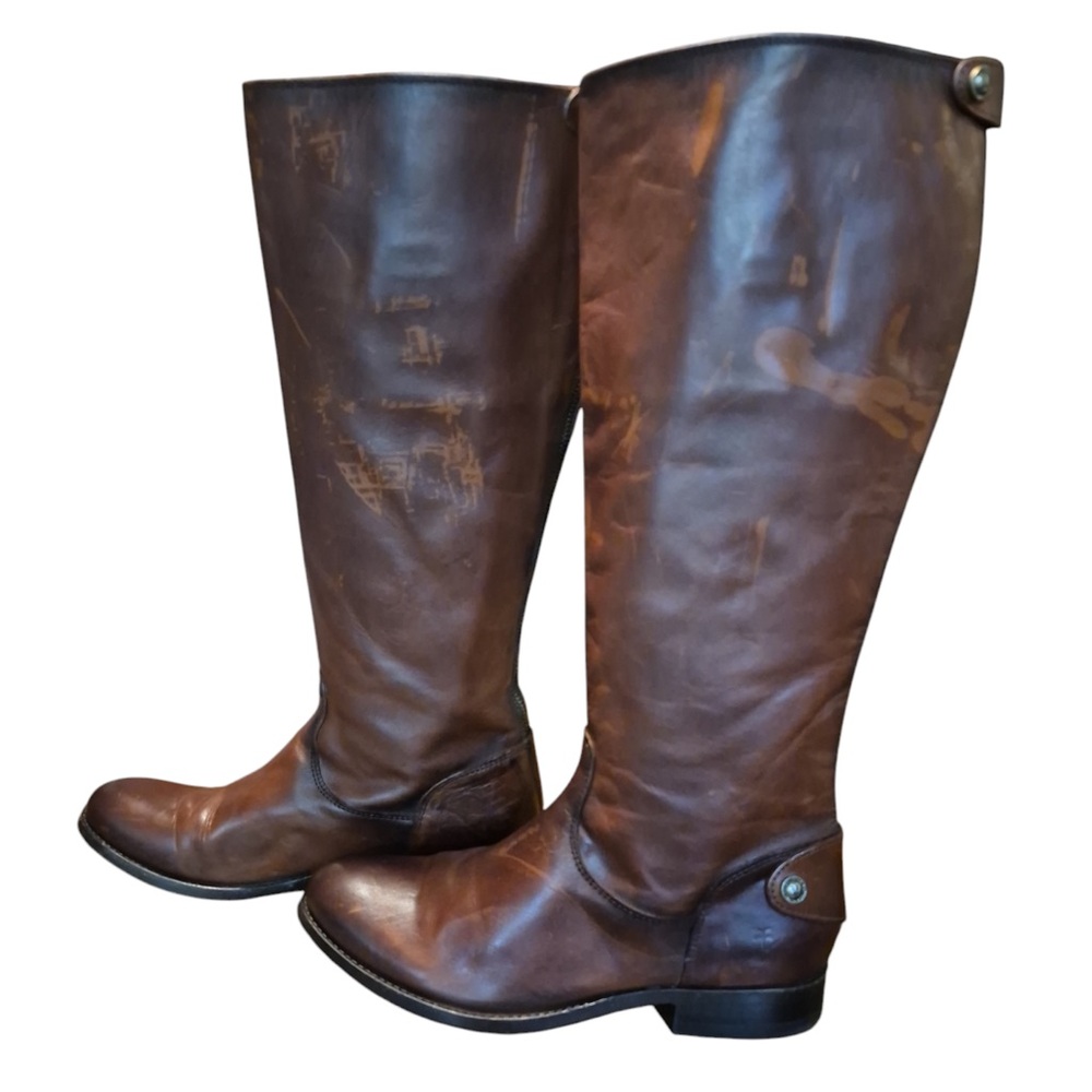 Frye Tall Leather Riding Boots in Brown